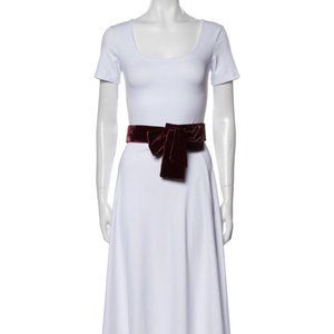 Carolina Herrera Vevet Waist Belt, Burgundy/Merlot